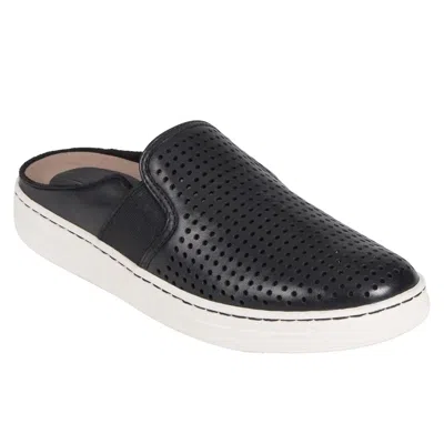 Earth Zest Womens Black Leather Perforated Slip On Comfort Shoes Htat1112