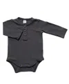 Earth Baby Outfitters Baby Boys And Girls Viscose From Bamboo Ribbed Long Sleeve Bodysuit In Clay