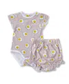 Earth Baby Outfitters Baby Girls 2-piece Bodysuit And Bloomer Set