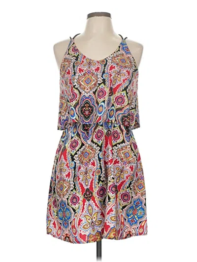 Pre-owned Earthbound Trading Co. Sleeveless Top Blue Halter Neckline Tops