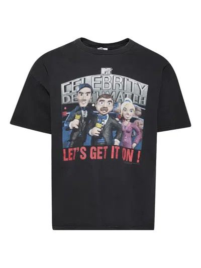Earthling Vip Cartoon-print T-shirt In Black