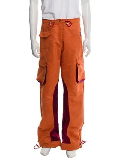 Pre-owned Earthling Vip Colorblock Pattern Cargo Pants In Orange