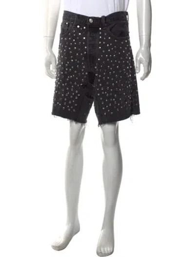 Pre-owned Earthling Vip Graphic Print Denim Shorts W/ Tags In Multicolor