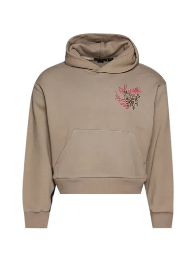 Earthling Vip Graphic-print Hoodie In Brown