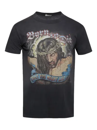 Earthling Vip Graphic Print T-shirt In Black