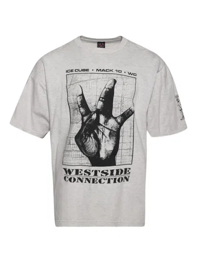 Earthling Vip Hand-graphic Westside Connection T-shirt In Gray