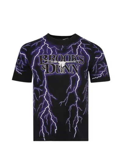 Earthling Vip Lightning Print T-shirt In Black