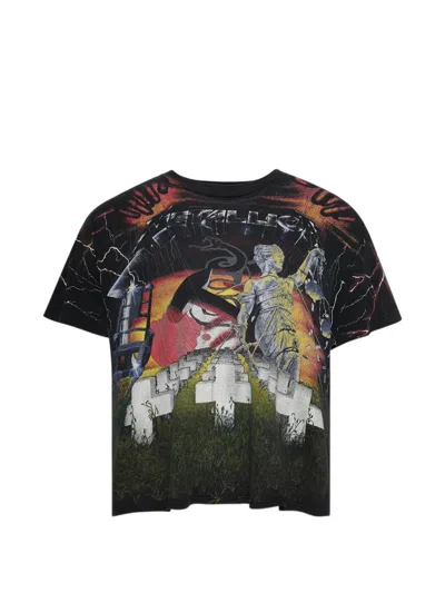 Earthling Vip Metallica Graphic-print T-shirt In Black