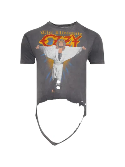 Earthling Vip Ozzy Distressed Print T-shirt In Gray