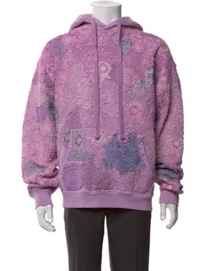 Pre-owned Earthling Vip Patterned Crew Neck Hoodie W/ Tags In Purple