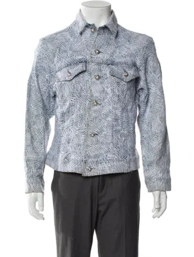 Pre-owned Earthling Vip Printed Denim Jacket In Blue