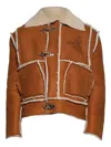 Earthling Vip Shearling Eagle-print Jacket In Brown