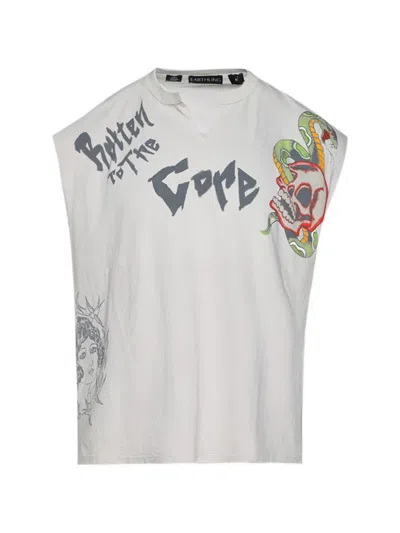 Earthling Vip Skull Graphic Vest In White