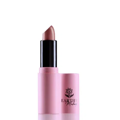 Earthy Makeup Neutrals Shine Through Lipstick - Dusty Rose In Multi