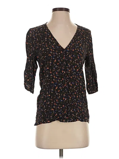 Pre-owned Easel 3/4 Sleeve Blouse In Black