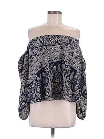 Pre-owned Easel 3/4 Sleeve Blouse In Blue
