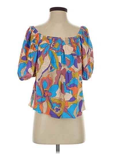 Pre-owned Easel 3/4 Sleeve Blouse In Blue