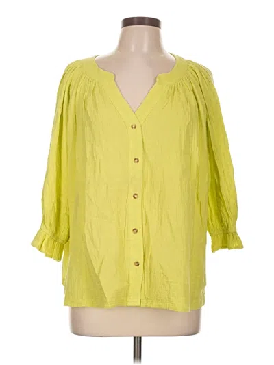 Pre-owned Easel 3/4 Sleeve Blouse In Green