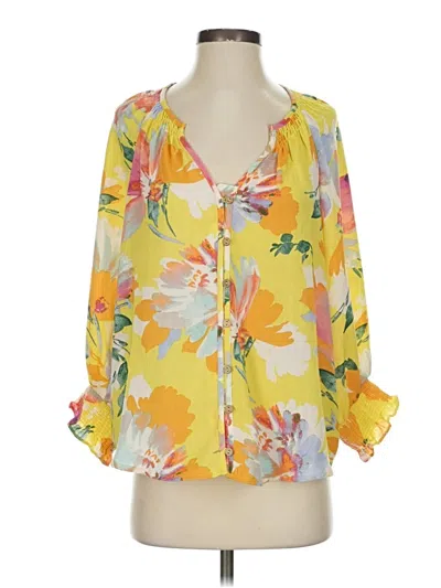 Pre-owned Easel 3/4 Sleeve Blouse In Yellow