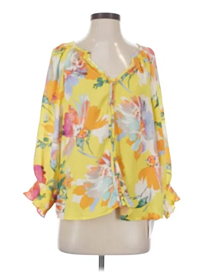 Pre-owned Easel 3/4 Sleeve Blouse In Yellow
