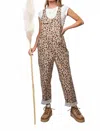 Easel Animal Leopard Printed Jumpsuit In Brown In Brown