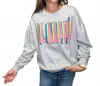 Easel Be Happy Sweatshirt In Grey In Gray