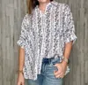 Easel Cancreek Dolman Sleeve Top In Ivory Multi In White