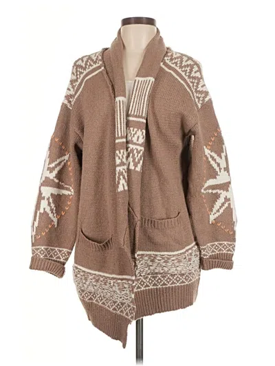 Easel Cardigan Sweater In Brown