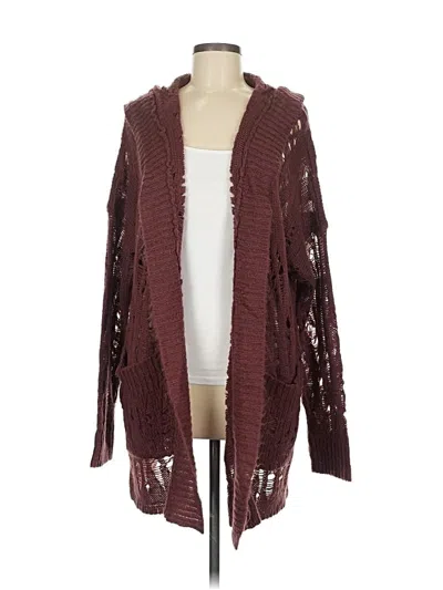 Pre-owned Easel Cardigan Sweater In Burgundy