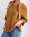 Easel Carly Chunky Knit Sweater In Camel