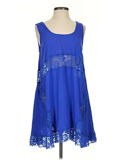 Easel Casual Dress In Blue