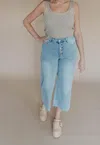 Easel Cecilia Stretch High-waisted Pants In Light Denim In Blue