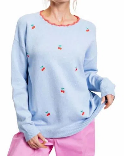 Easel Cherry Blossom Sweater In Blue