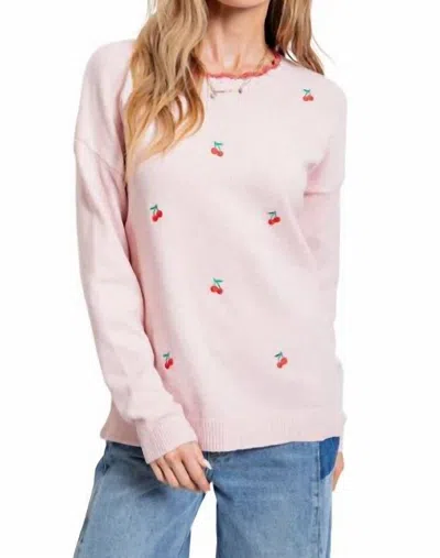 Easel Cherry Blossom Sweater In Blush In Pink
