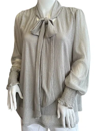 Easel Chiffon Blouse In Sage Grey