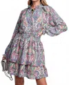 Easel Chiffon Ruffle Dress In Multi In Multi