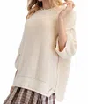 Easel Cozy Oversized Chunky Pullover Knit Sweater In Cream In White