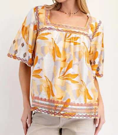 Easel Drop Shoulder Top In Orange