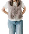 Easel Easy On Embroidered Vest In Mocha