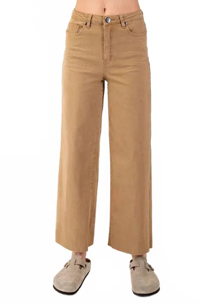 Easel Everyday Wide-leg Pants In Latte In Brown