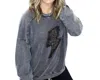 EASEL FAREWELL MINERAL WASHED LIGHTNING BOLT PULLOVER