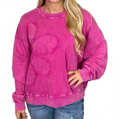 Easel Flower Patch Top In Hot Pink