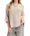 Easel Foxy Mineral Washed Knit Sweater Top In Tan In Neutral