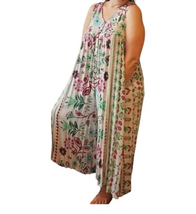 Easel Fun Floral Jumpsuit In Multi Color