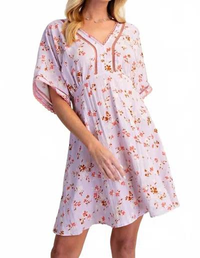 Easel Gracelyn Flower Dress In Lilac Multi