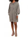 Easel Halle Hooded Mini Dress In Gray In Gray