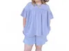 Easel Haze Shorts In Lavender In Blue