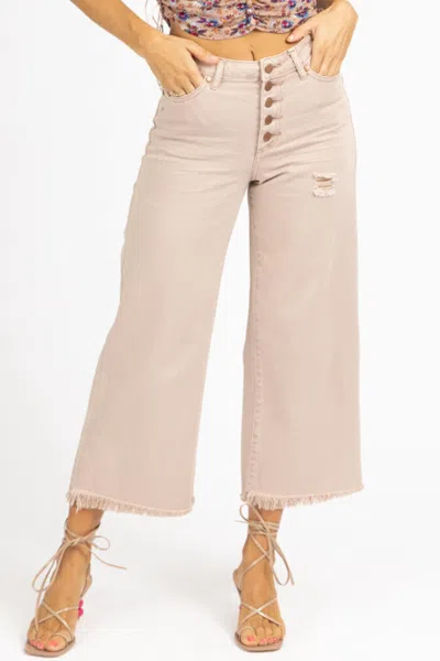 Easel High Rise Wide Leg Jean In Light Mauve In Brown