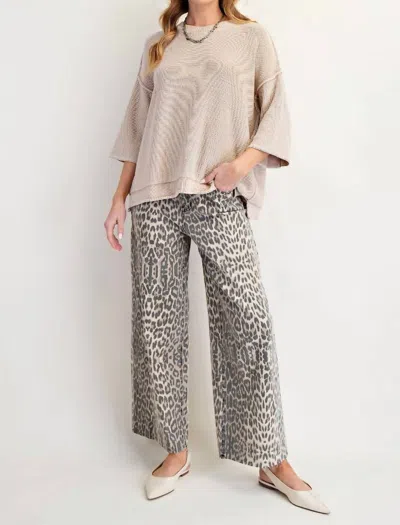 Easel Holly Short Sleeve Sweater Top In Cinnamon In Brown