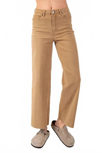 Easel Kiki Twill Pants In Latte In Multi